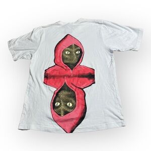 PAM Perks and Mini White Reptilian T-Shirt Men Short Sleeves Lizard Y2K Size S